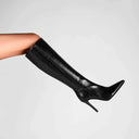 Alessia Crocodile Embossed High Heel Boots