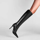 Alessia Crocodile Embossed High Heel Boots