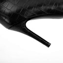 Alessia Crocodile Embossed High Heel Boots