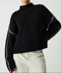 Alora Oversized Knit Sweater Mock Neck Long Sleeve