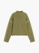 Alora Oversized Knit Sweater Mock Neck Long Sleeve
