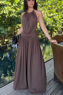 Althea Backless Halter Top and Pants Set