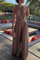 Althea Backless Halter Top and Pants Set