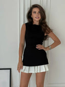 Amalina Two Tone Pleated Mini Dress