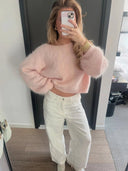 Amara Cozy Off Shoulder Fluffy Knit Sweater