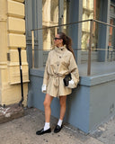 Amara Piper Belted Short Oversized Trench Coat