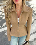 Amara Tailored Faux Suede Jacket