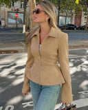 Amara Tailored Faux Suede Jacket