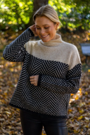 Amelia Chevron Knit Turtleneck Sweater