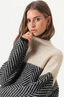 Amelia Chevron Knit Turtleneck Sweater