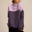 Amelia Chevron Knit Turtleneck Sweater