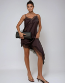 Celine Draped V-Neck Midi Dress