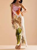 Arden One Shoulder Floral Asymmetric Maxi Dress