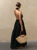 Aria Sleeveless Open Back Evening Maxi Dress