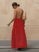 Aria Sleeveless Open Back Evening Maxi Dress