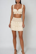 Aria Cutout Fringe Knit Skirt Set