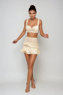 Aria Cutout Fringe Knit Skirt Set