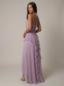 Aria Ruffle Detail Formal Maxi Dress