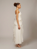 Aria Ruffle Detail Formal Maxi Dress