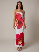 Aria Strapless Floral Print Maxi Dress