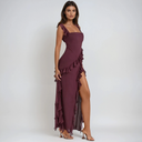 Aurelia Asymmetrical Ruffle Maxi Dress