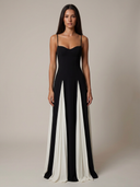 Audrey Pleated Contrast Maxi Dress Formal Evening