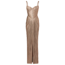 Aurelia Glossy Pleated Corset Maxi Dress