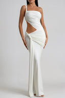 Aurelia One Shoulder Cut Out Ruched Maxi Dress