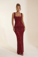Aurellia Square Neck Formal Evening Sparkle Maxi Dress