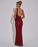 Aurellia Square Neck Formal Evening Sparkle Maxi Dress