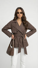 Aveline Belted Double-Breasted Trench Coat