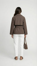 Aveline Belted Double-Breasted Trench Coat