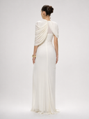Aveline Draped Asymmetrical Maxi Dress Gown
