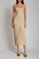 Aveline Strapless Asymmetrical Maxi Dress