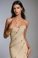 Aveline Strapless Asymmetrical Maxi Dress