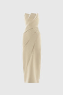 Aveline Strapless Asymmetrical Maxi Dress