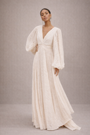 Aveline V-Neck Maxi Dress Long Sleeve Soft Flowing Silhouette