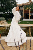 Aveline V-Neck Maxi Dress Long Sleeve Soft Flowing Silhouette