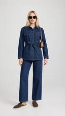 Avelisse Belted Denim Set Two Piece Matching Jacket & Pants