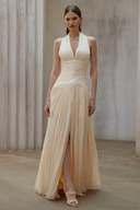 Avirelle Flowing Pleated Evening Maxi Dress