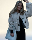 Camille Soft Button-Up Fleece Coat