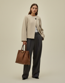 Elowen Minimal Cropped Wool Coat