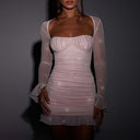 Calista Ruffle Long Sleeve Mini Dress