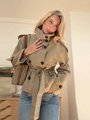 Camille Belted Double-Breasted Coat