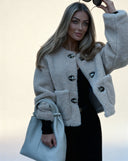 Camille Soft Button-Up Fleece Coat