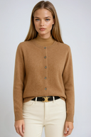 Camille Elegant Round Neck Button Cardigan