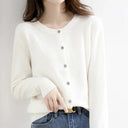 Camille Elegant Round Neck Button Cardigan