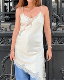 Arah Asymmetric Satin Lace Midi Dress 11