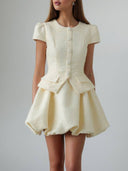 Charlotte Tweed Bubble Hem Mini Dress