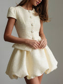 Charlotte Tweed Bubble Hem Mini Dress